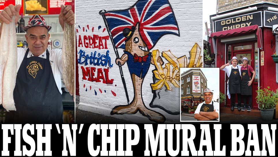 Award-winning fish and chip shop is ordered to remove Union flag mural by council